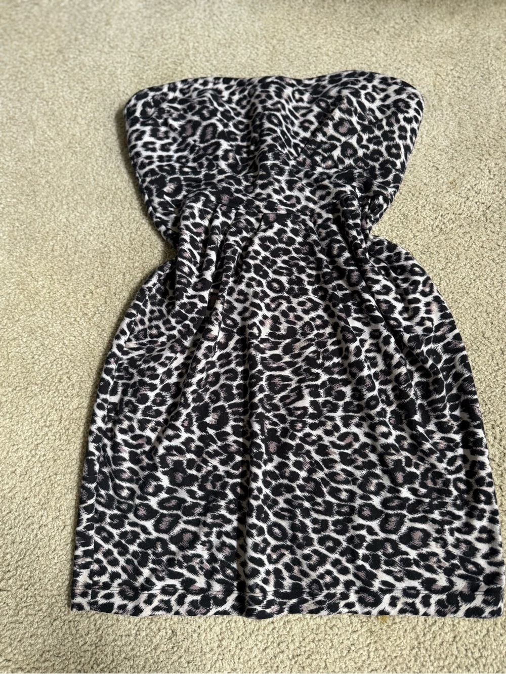 Love Strapless Midi Dress in Black and White Leopard bodycon tube y2k dress